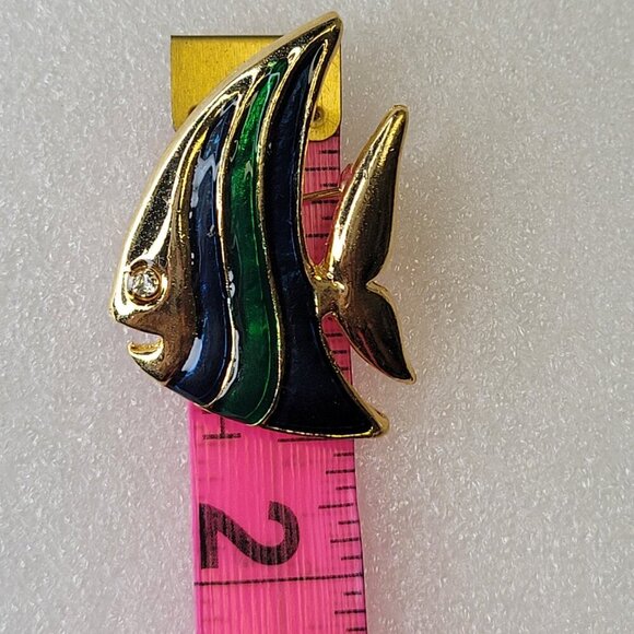 Blue Green Fish Brooch - Picture 2 of 7
